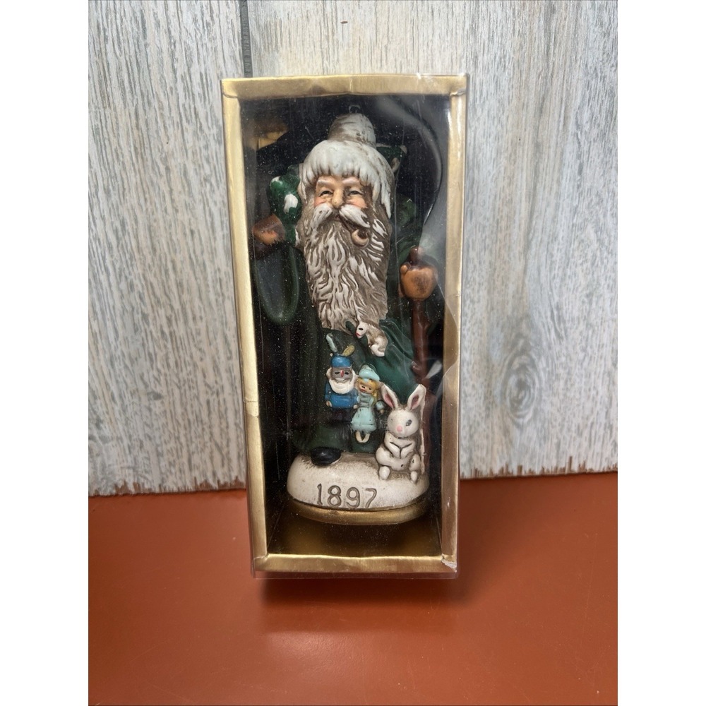 Vtg Memories of Santa Christmas Ornaments In Box Hand Painted #8446